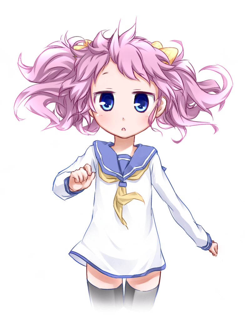 1girl, :o, blue_eyes, blush, bow, cowboy_shot, hair_bow, manaita_petako