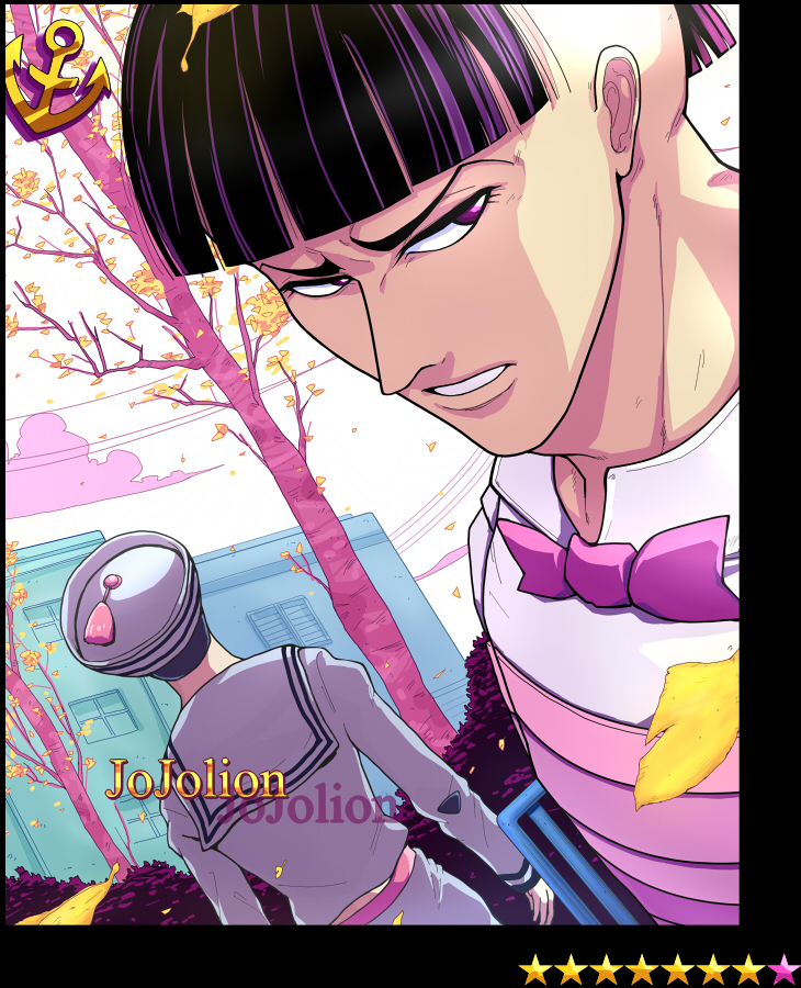 2boys, anchor, black_hair, bowtie, dixie_cup_hat, gattsu_(193159), higashikata_joushuu, higashikata_jousuke_(jojolion)