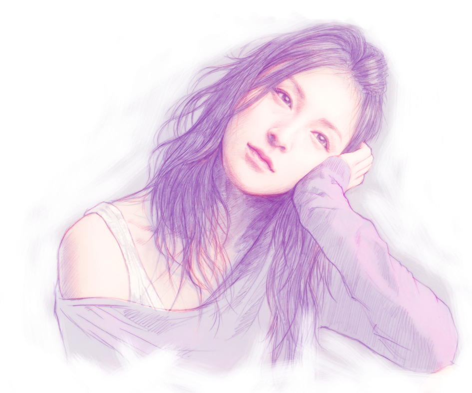 1girl, hand_on_own_face, off_shoulder, original, purple_hair, realistic, solo, yasu001