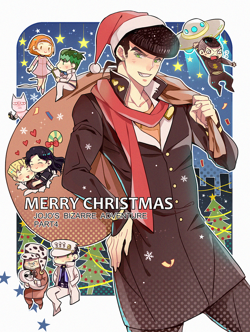 $, 3girls, 6+boys, baby, blush, chibi, christmas, closed_eyes