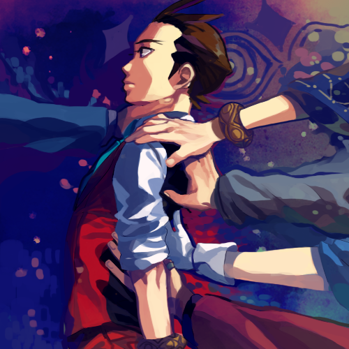 2girls, 4boys, antenna_hair, bracelet, brothers, cloak, expressionless, father_and_daughter, fingernails, formal, garyuu_kirihito, garyuu_kyouya, gloves, gyakuten_saiban, gyakuten_saiban_4, hand_on_another's_back, hand_on_another's_neck, hand_on_another's_shoulder, hands, jewelry, lamiroir, long_sleeves, lowres, mother_and_daughter, mother_and_son, multiple_boys, multiple_girls, naruhodou_minuki, naruhodou_ryuuichi, necktie, odoroki_housuke, profile, ring, siblings, sleeves_rolled_up, spoilers, suit, vest, white_gloves