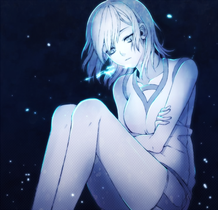 1girl, electricity, gung, gym_uniform, misaka_mikoto, monochrome, shorts, shrot_hair, solo, to_aru_kagaku_no_railgun, to_aru_majutsu_no_index