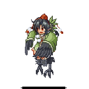 animated_gif, black_hair, crow_tengu, exet, flapping, gif, harpy, hat