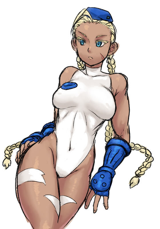 1girl, ahoge, beret, blonde_hair, blue_eyes, braid, breasts, cammy_white