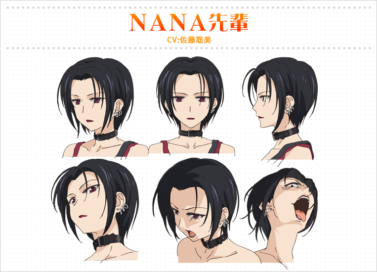 character_sheet, choker, golden_time, hasegawa_shin'ya, nana-senpai_(golden_time), official_art, portrait, profile, simple_background, white_background