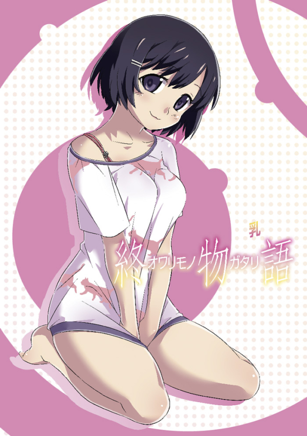 1girl, black_eyes, black_hair, hanekawa_tsubasa, monogatari_(series), short_hair, solo, taguchi_makoto