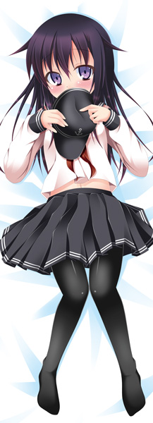 1girl, akatsuki_(kantai_collection), black_hair, covering_mouth, hat, hat_removed, headwear_removed, kantai_collection