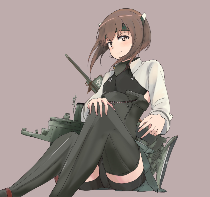 1girl, armor, bike_shorts, black_legwear, blush, breasts, brown_eyes, brown_hair