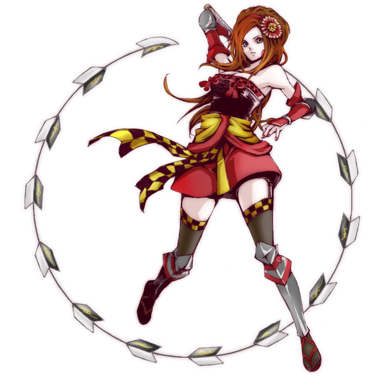 blockhouse, brown_hair, hair_ornament, hairband, kaihime, long_hair, sengoku_musou, sengoku_musou_3