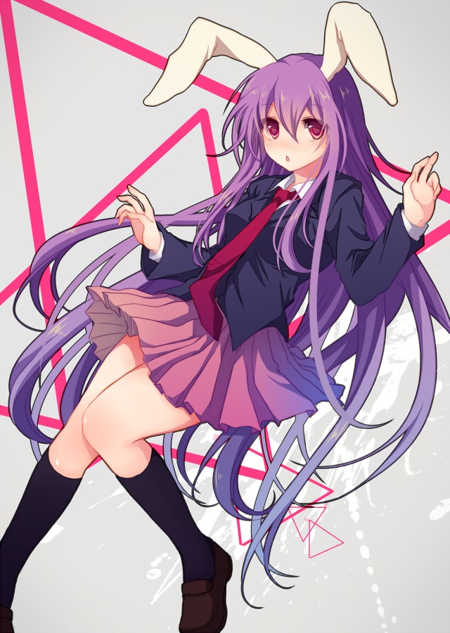 1girl, animal_ears, chestnut_mouth, jacket, koto_(sss), long_hair, long_sleeves, necktie