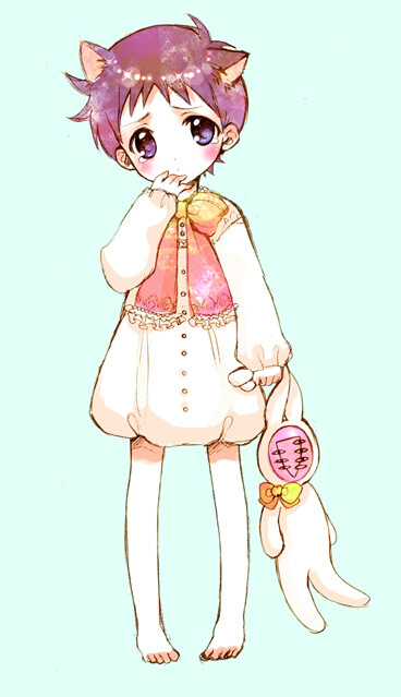 animal_ears, blush, boy, crossdressing, cry, ikari_shinji, male, neon_genesis_evangelion