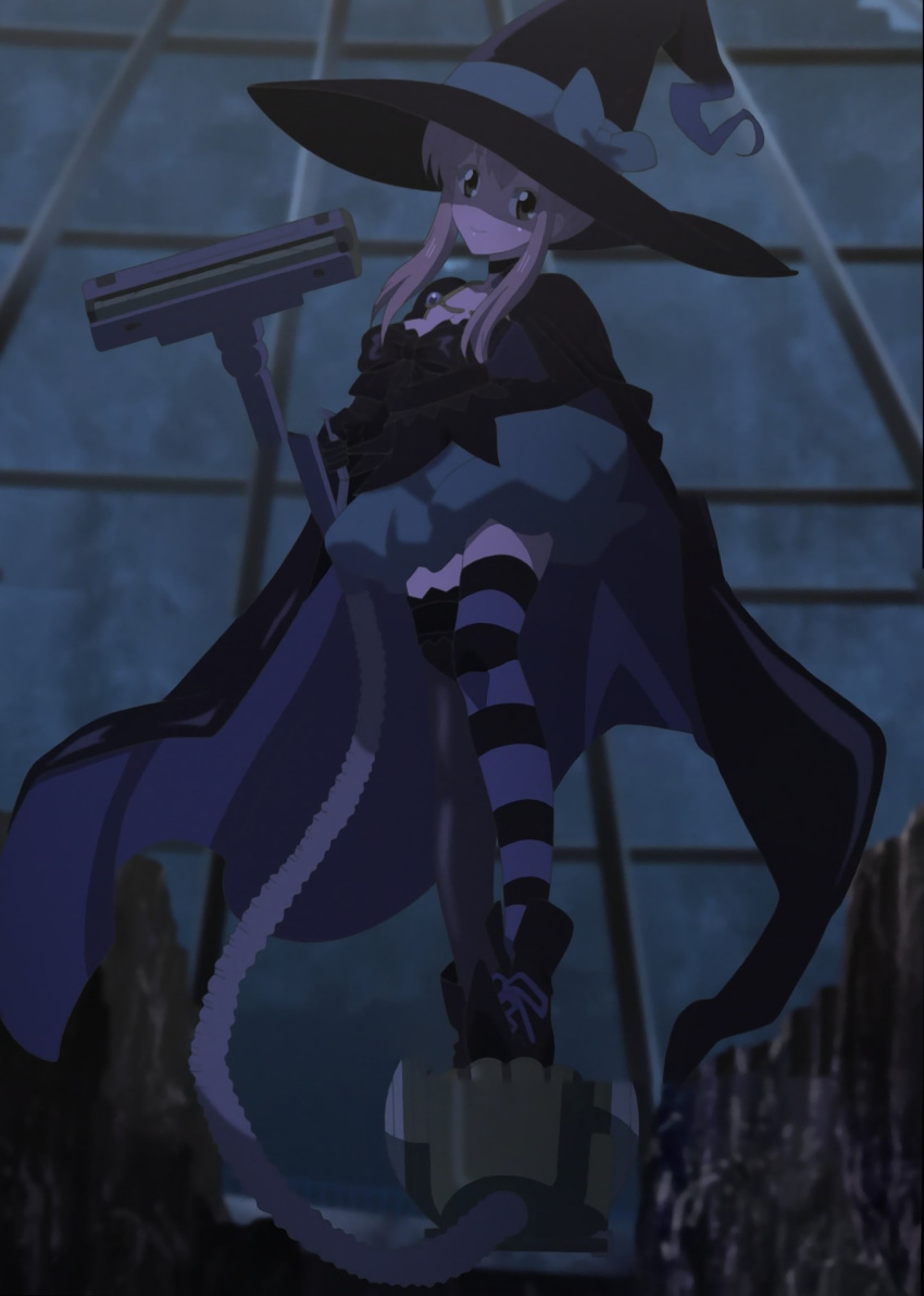 boots, brown_hair, cape, green_eyes, hat, highres, screencap, seara_august