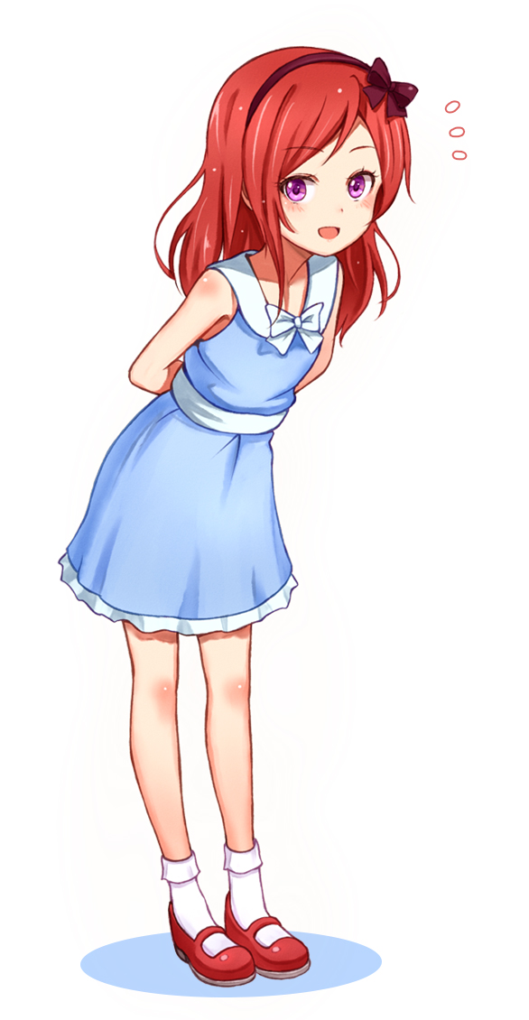 1girl, blush, dress, hairband, looking_at_viewer, love_live!_school_idol_project, nishikino_maki, open_mouth