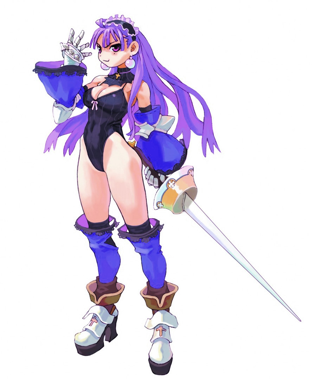 cleavage, dark_eclair, eclair_(la_pucelle), highleg, highleg_leotard, highres, la_pucelle, leotard