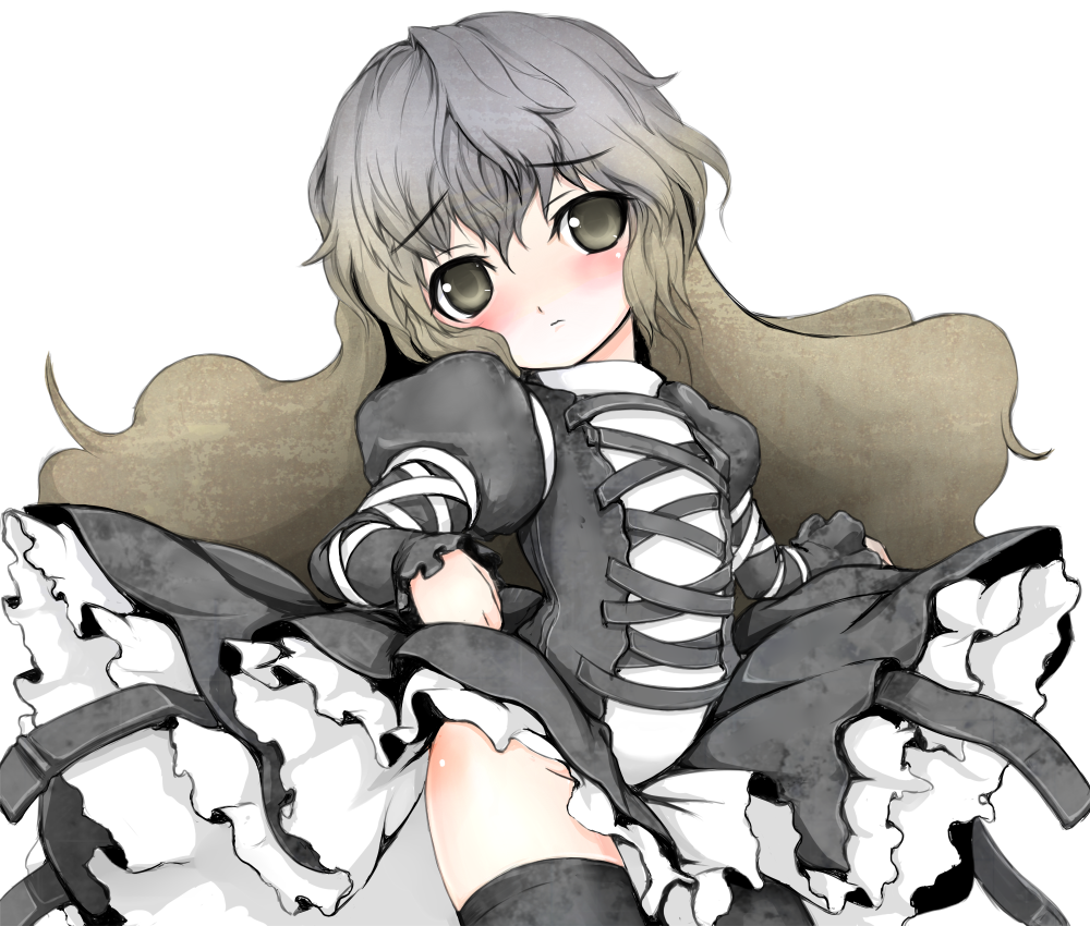 gradient_hair, hijiri_byakuren, long_hair, multicolored_hair, shishigami_(pixiv), shishigami_(sunagimo), solo, thigh-highs