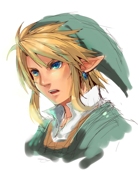 blonde_hair, blue_eyes, earrings, hat, inukichi, jewelry, link, nintendo