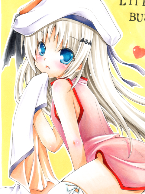 1girl, blue_eyes, cape, chibinon, china_dress, chinese_clothes, hat, little_busters!!