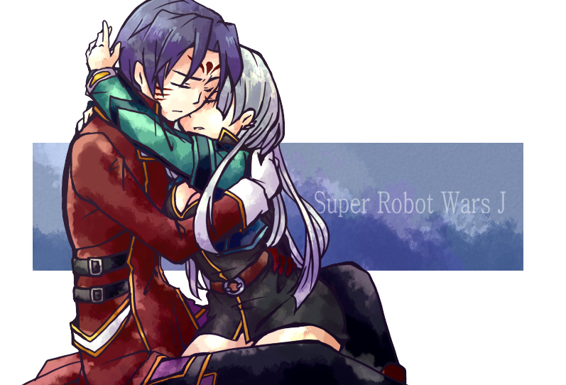 al-van_lunks, belt, blue_hair, breasts, calvina_coulange, cleavage, cropped_jacket, gloves