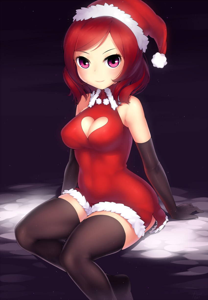 1girl, absurdres, arantheus, bare_shoulders, black_legwear, breasts, cleavage, cleavage_cutout