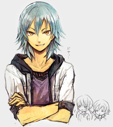 2boys, aqua_hair, crossed_arms, inazuma_eleven_(series), inazuma_eleven_go, kariya_masaki, kirino_ranmaru, long_hair