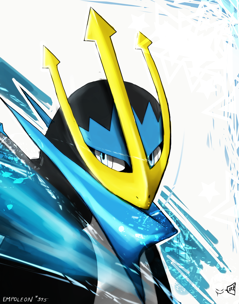 arkayne, empoleon, penguin, pocket_monsters, pokemon, trident, water