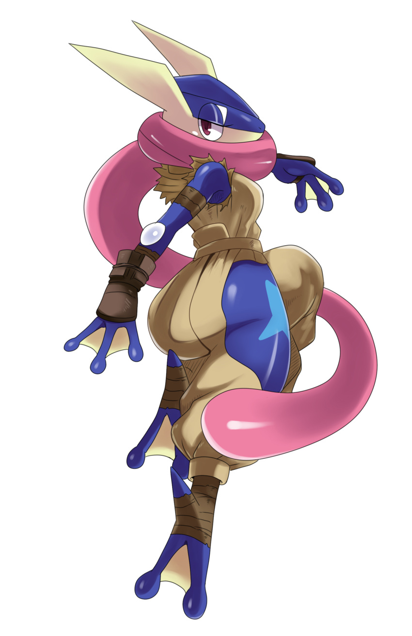 absurdres, ass, baggy_pants, blue_skin, breasts, cosplay, eric_lowery, from_behind
