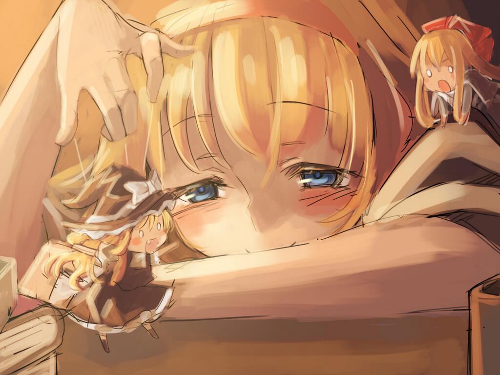 alice_margatroid, azuki-taste, kirisame_marisa, shanghai_doll, touhou
