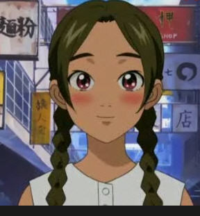 abenobashi_magical_shopping_arcadeblush, abenobashi_magical_shopping_district, abenobashi_mahou_shoutengai, arumi, arumi_asahina, brown_hair, red_eyes, smile
