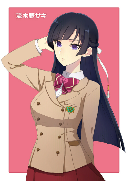 1girl, black_hair, bow, character_name, haruka_(haruka0110), kakumeiki_valvrave, long_hair, rukino_saki