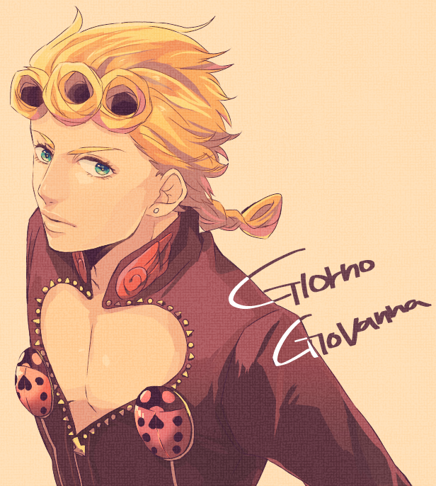 1boy, blonde_hair, blue_eyes, braid, giorno_giovanna, jojo_no_kimyou_na_bouken, kino_(o2ban0), solo