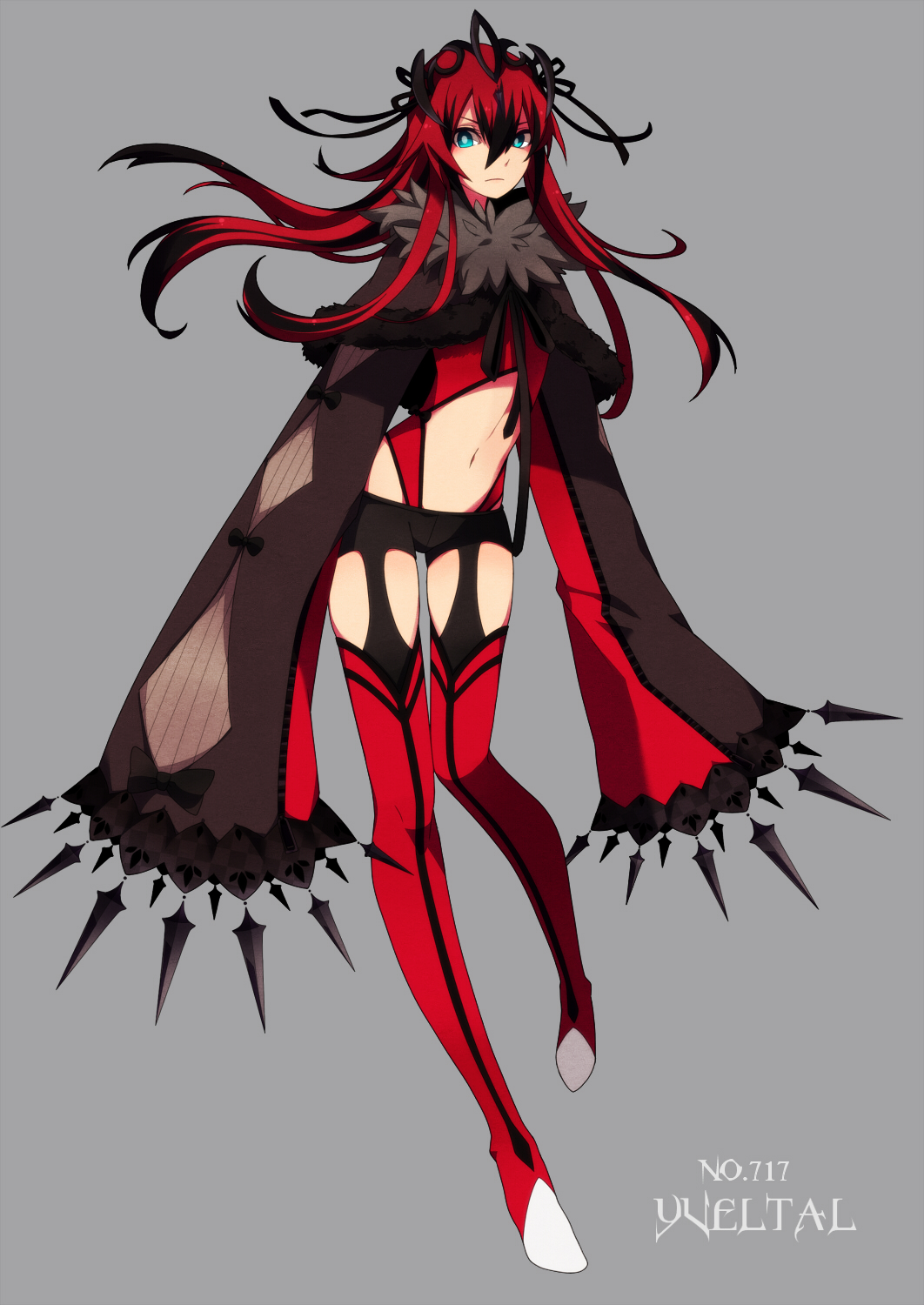 1girl, blue_eyes, claws, highres, personification, pokemon, pokemon_(game), pokemon_xy, solo, tagme, yveltal