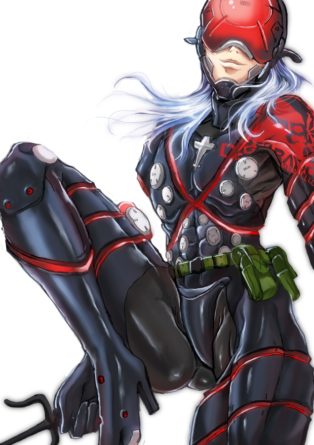 11t, 1boy, cyborg, long_hair, mask, metal_gear_rising:_revengeance, monsoon_(metal_gear_rising), sai_(weapon)