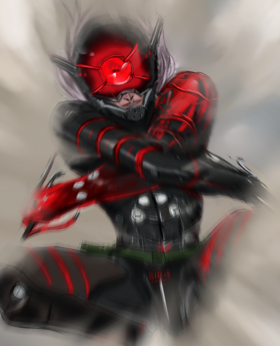 1boy, cyborg, fog, kila_saint, metal_gear_rising:_revengeance, monsoon_(metal_gear_rising), motion_blur, parklife