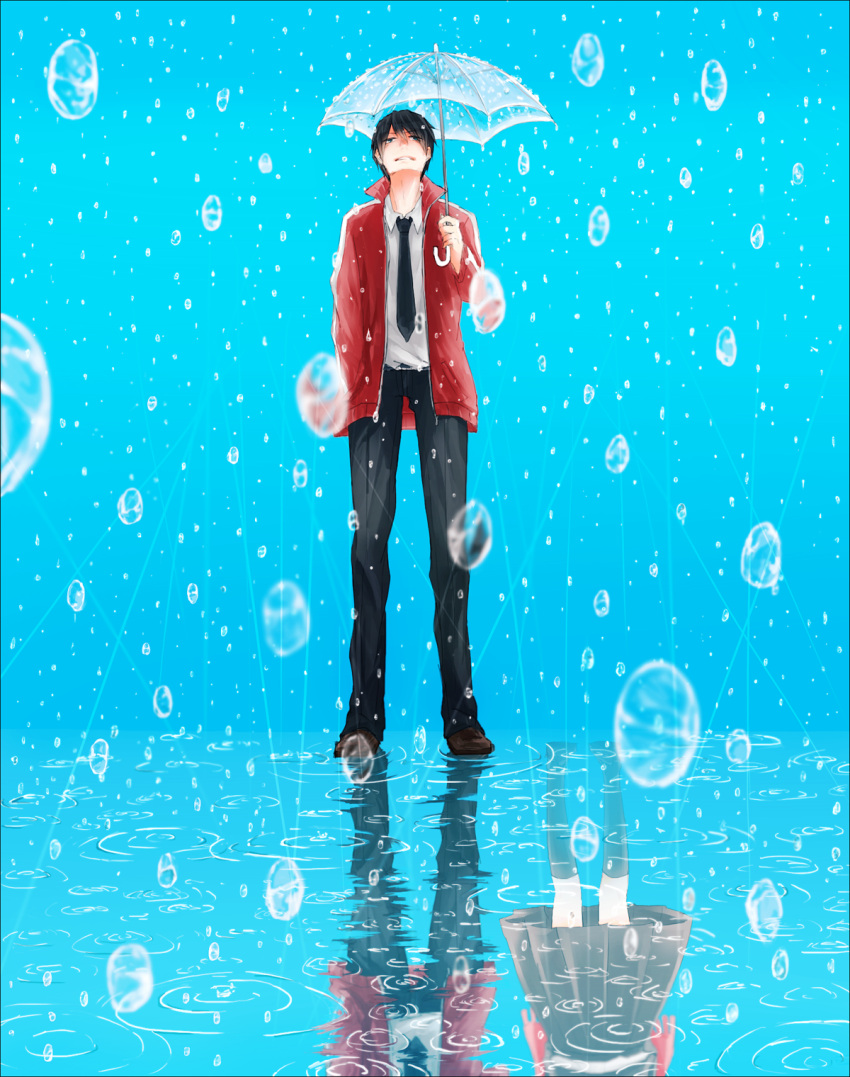black_hair, different_reflection, highres, jacket, kagerou_project, kisaragi_shintarou, kokeshi_ya, necktie