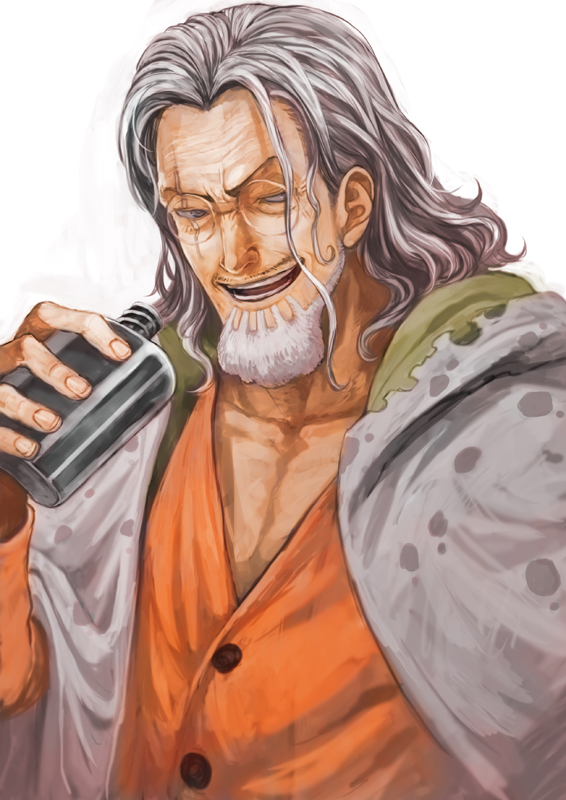 1boy, alcohol, beard, bust, drinking, facial_hair, glasses, grey_eyes