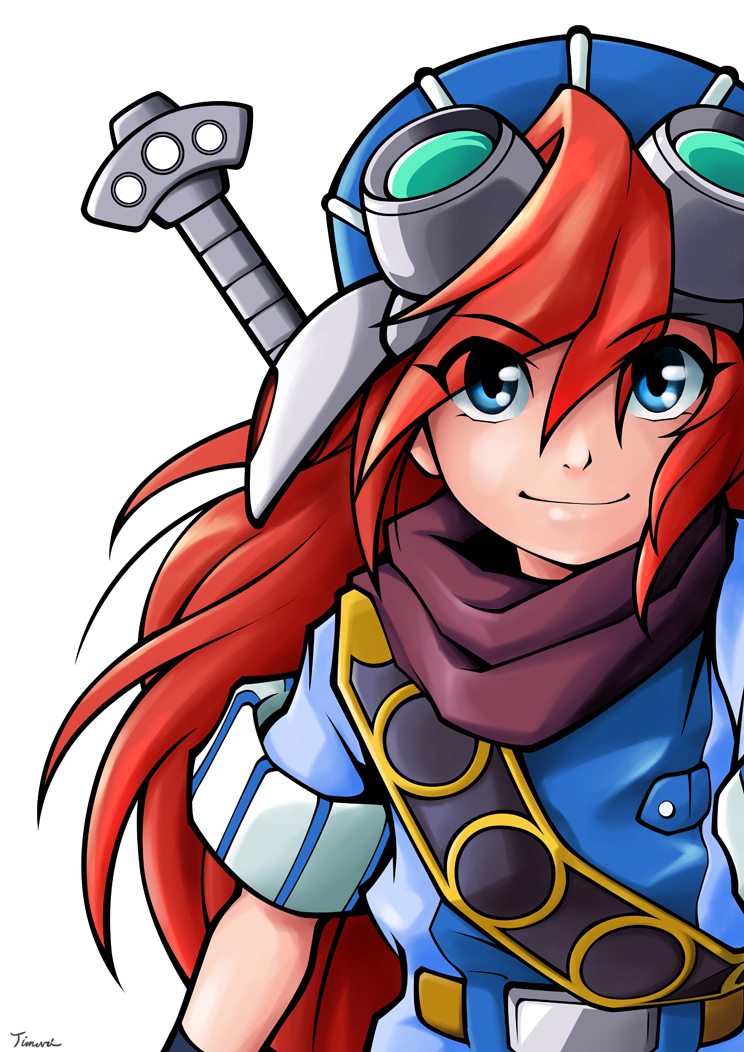 1boy, blue_eyes, goggles, goggles_on_head, grandia, grandia_i, hat, justin