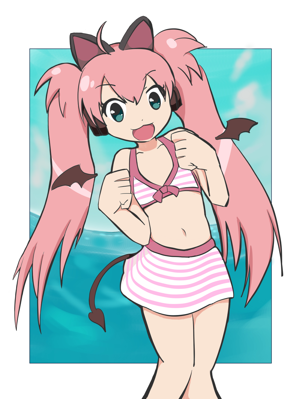 1girl, ahoge, animal_ears, aqua_eyes, bemani, headphones, highres, kudokuten