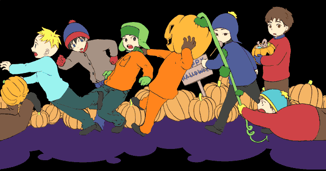 butters_stotch, character_request, eric_cartman, halloween, kenny_mccormick, kyle_broflovski, lollipop, pumpkin
