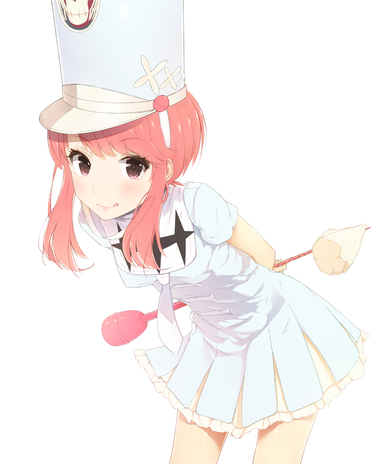 baton, dress, hat, jakuzure_nonon, kill_la_kill, leaning_forward, licking_lips, necktie