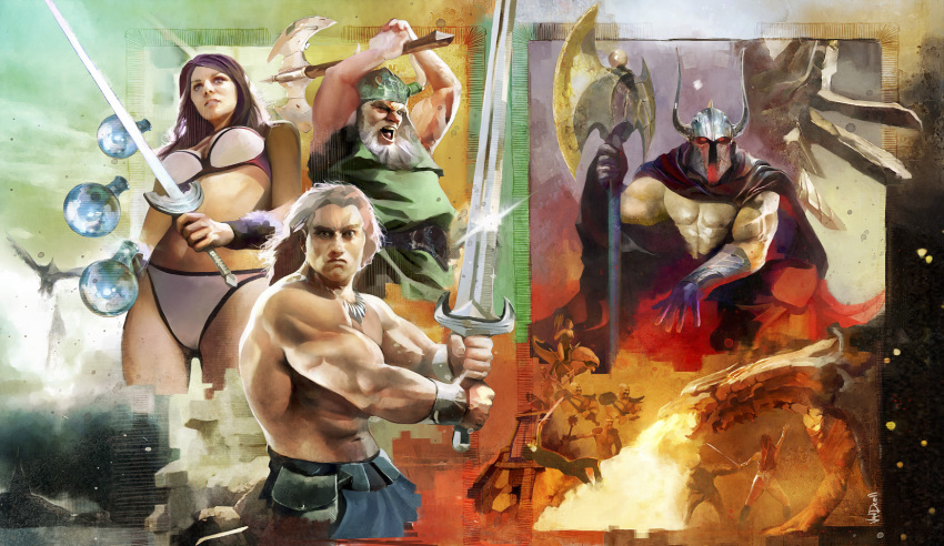 amazon, angry, ax_battler, axe, bald, barbarian, battle, beard