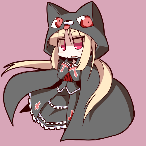blonde_hair, chibi, gothic, lolita_fashion, lowres, nago, rachel_alucard, red_eyes