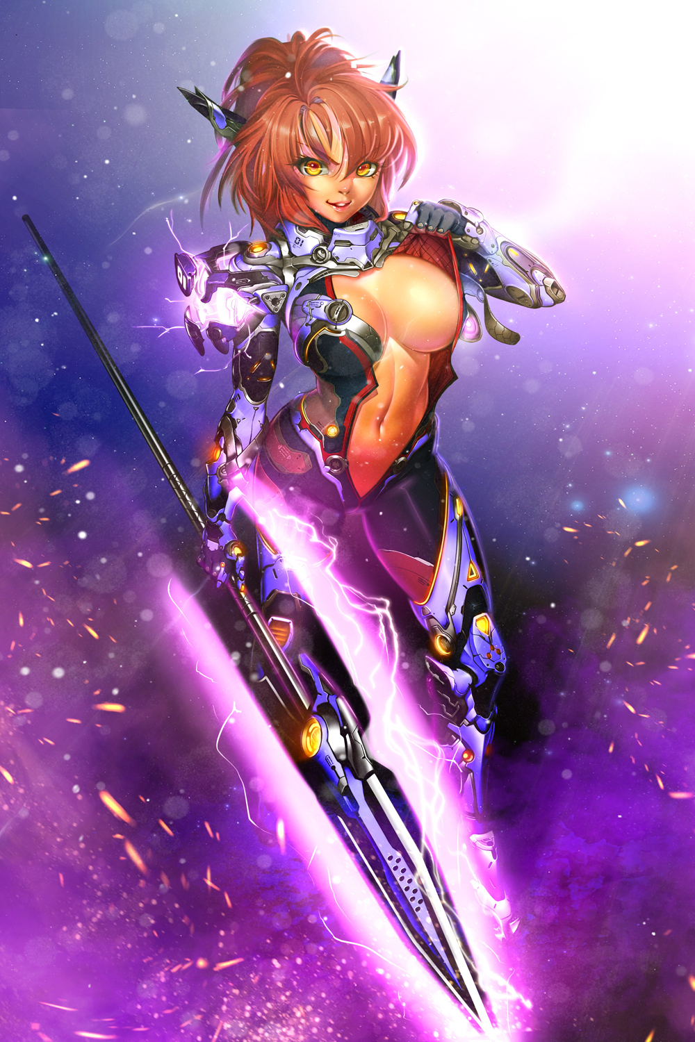 1girl, bodysuit, breasts, brown_eyes, brown_hair, highres, large_breasts, lucknight