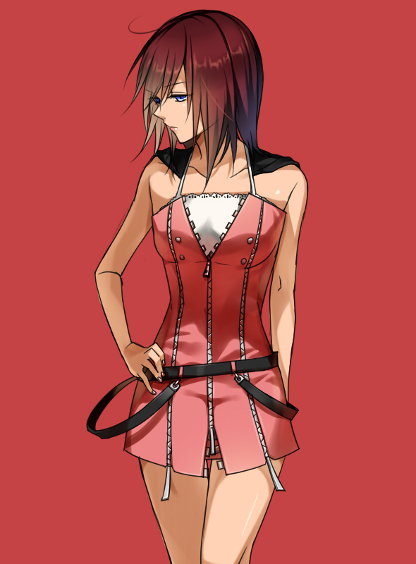 1girl, blue_eyes, inlila, kairi, kingdom_hearts, kingdom_hearts_ii, redhead, simple_background