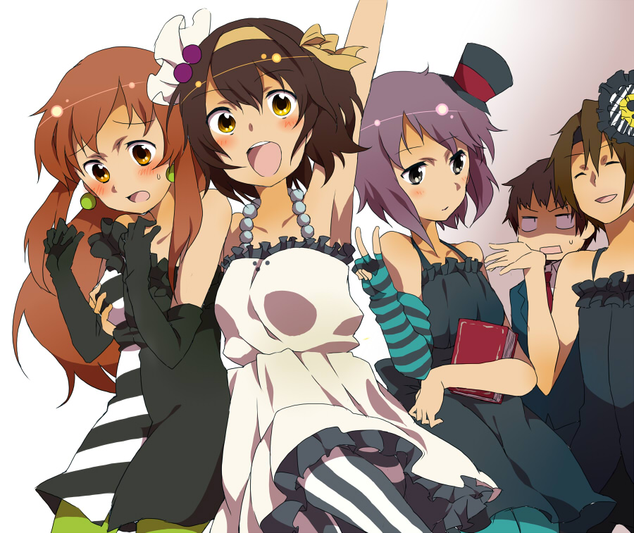 akiyama_mio, akiyama_mio_(cosplay), asahina_mikuru, blue_legwear, blush, cosplay, crossdressinging, don't_say_"lazy"