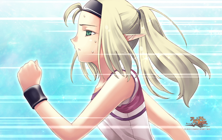 1girl, 2010, agarest_senki, agarest_senki_(series), blonde_hair, blue_background, company_name, copyright_name
