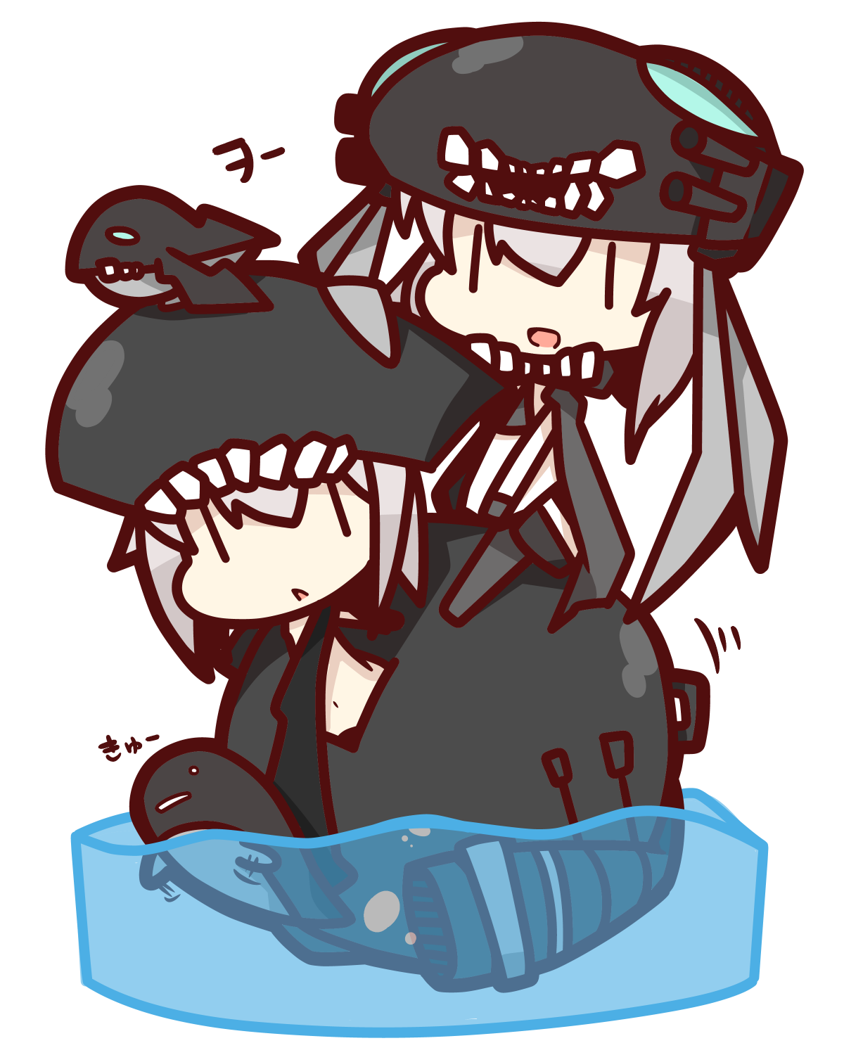 2girls, cape, hat, highres, i-class_destroyer, kantai_collection, multiple_girls, nuu_(nu-nyu)