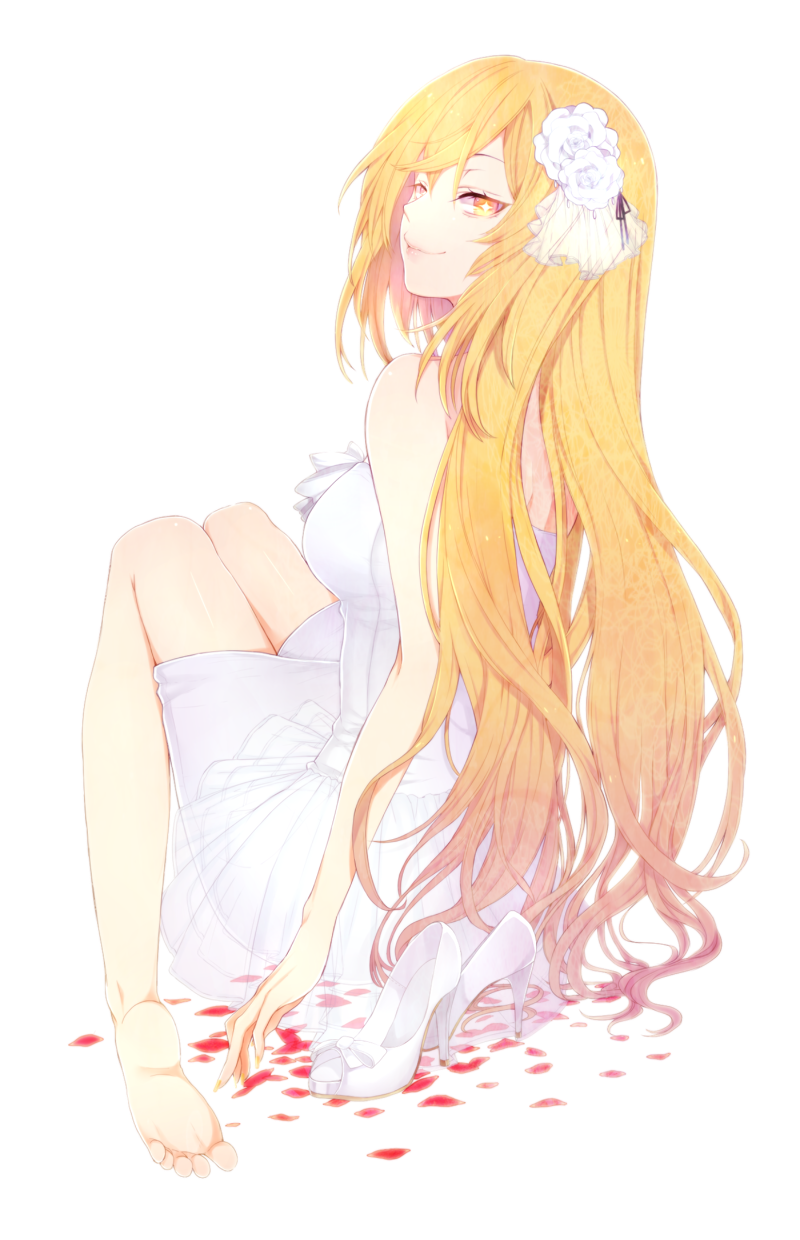 +_+, 1girl, blonde_hair, dress, flower, gung, hair_flower, hair_ornament