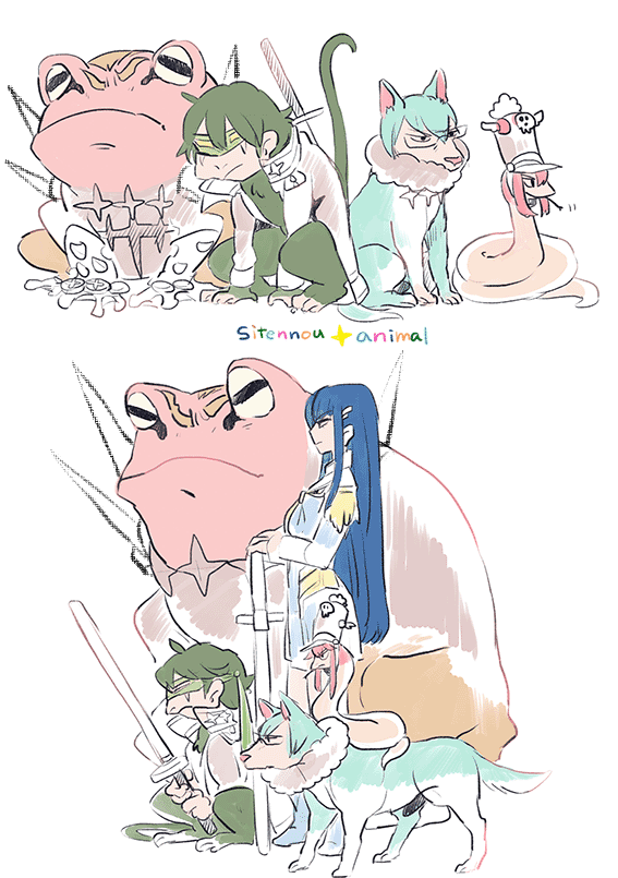 1girl, animalization, dog, gamagoori_ira, glasses, hat, iharanosuke, inumuta_houka