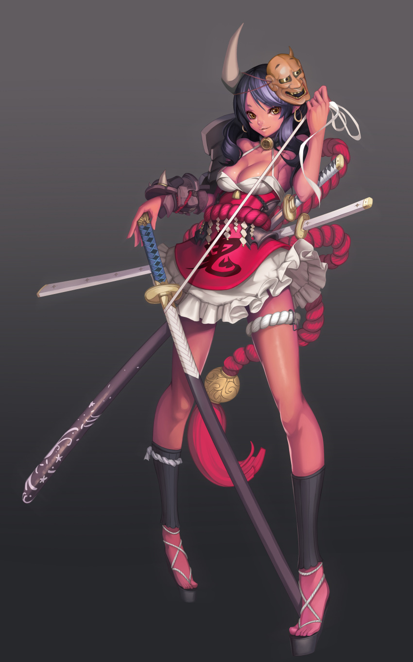 1girl, absurdres, black_hair, breasts, brown_eyes, cleavage, earrings, highres