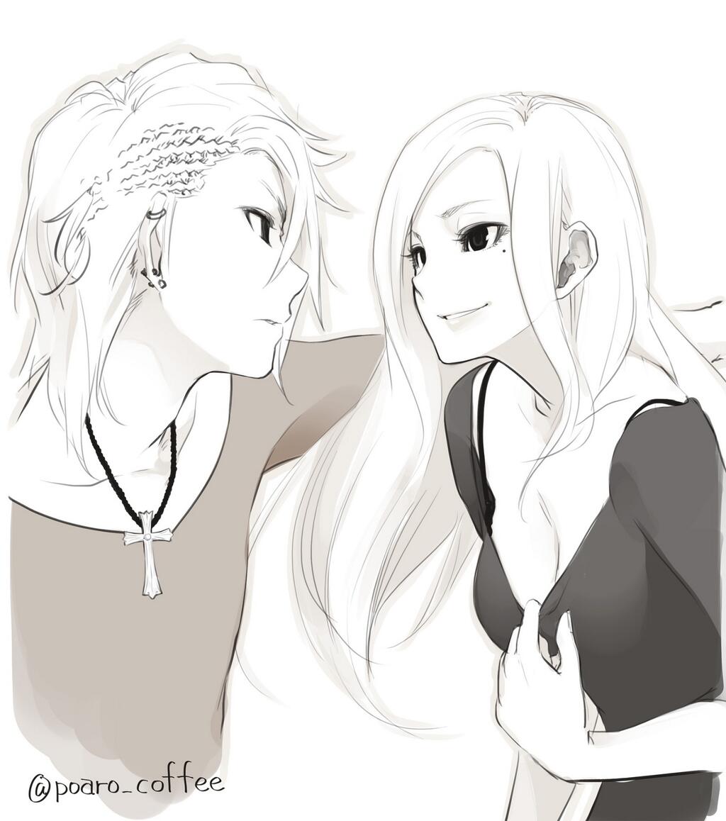 1boy, 1girl, bra_strap, breasts, cleavage, cornrows, couple, cross